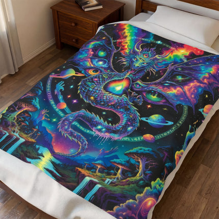 TRIPPY DRAGON KEEPER Psychedelic Blanket