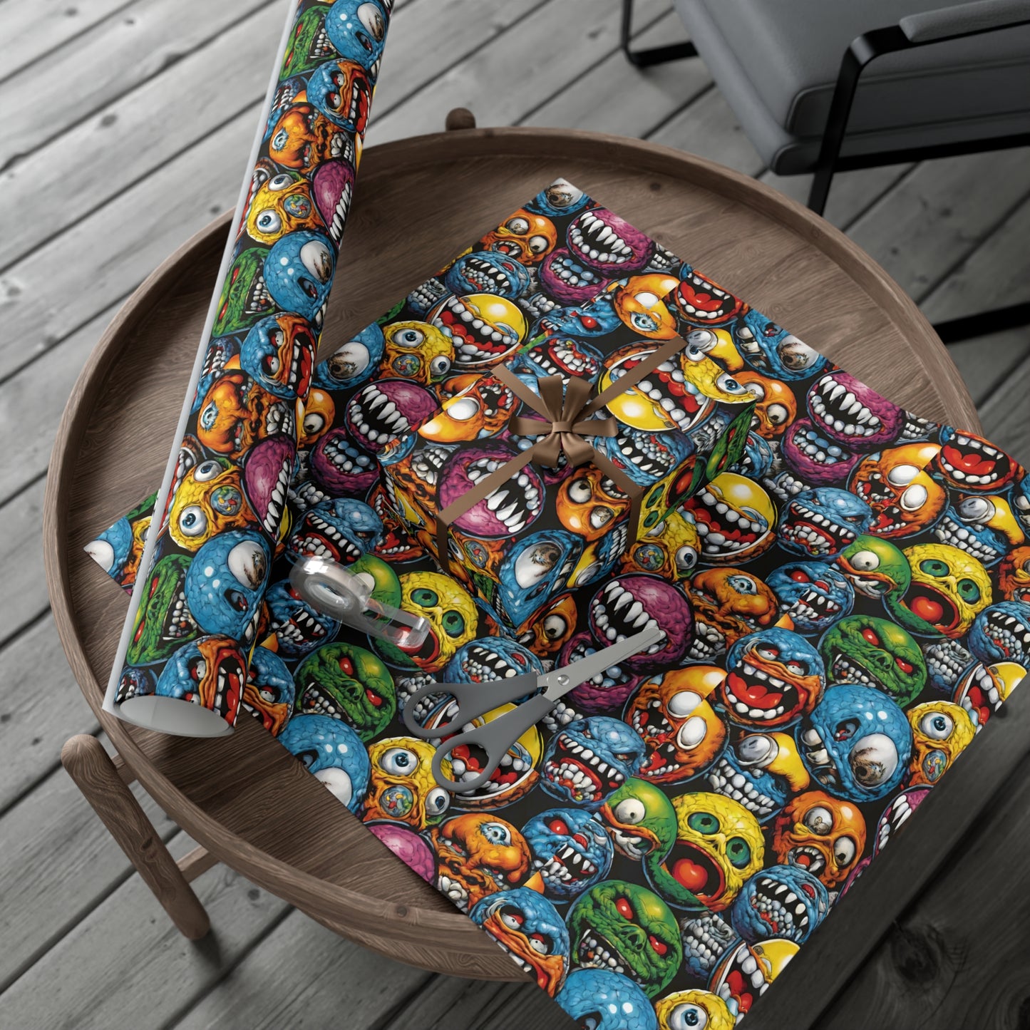 Retro Birthday Wrap | Vintage 80s Toys Madballs Inspired Gift Paper | Saturday Morning Cartoon 1980s Lover Party Wrapping | Special Occasion