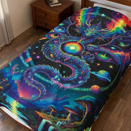 TRIPPY DRAGON KEEPER Psychedelic Blanket