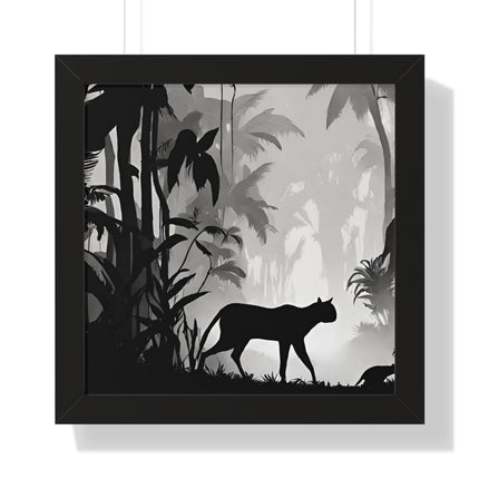 CHEETAH PREDATOR SHADOW - Wild Leopard Jungle Framed Wall Art