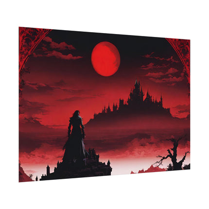 WHAT A HORRIBLE NIGHT TO TRAVERSE THE DARKNESS - Dracula Castle Video Game Inspired Wall Decor Poster