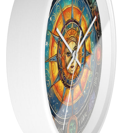 CELESTIAL COSMIC SUN Wall Clock - Galaxy Stars Astronomy Decor