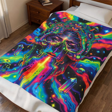 PSYCHEDELIC MIND BENDING PORTAL GODDESS Trippy Blanket