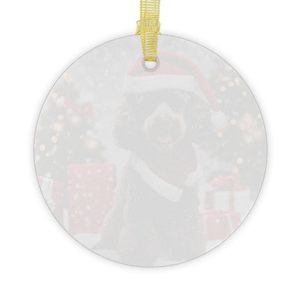 POODLE Glass Christmas Ornament