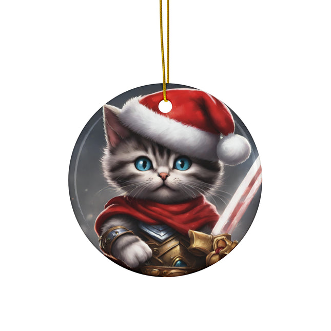 KITTEN WARRIOR Christmas Ornament