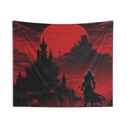STANDING AT THE PRECIPICE OF EVIL Video Game Inspired Wall Tapestry
