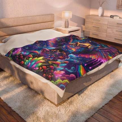 SPIRIT OWL GUARDIAN Galaxy Psychedelic Blanket