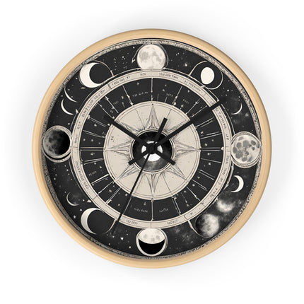 WICCAN MOON PHASES Wall Clock - Lunar Cycle Pagan Astronomy Decor