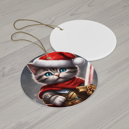 KITTEN WARRIOR Christmas Ornament