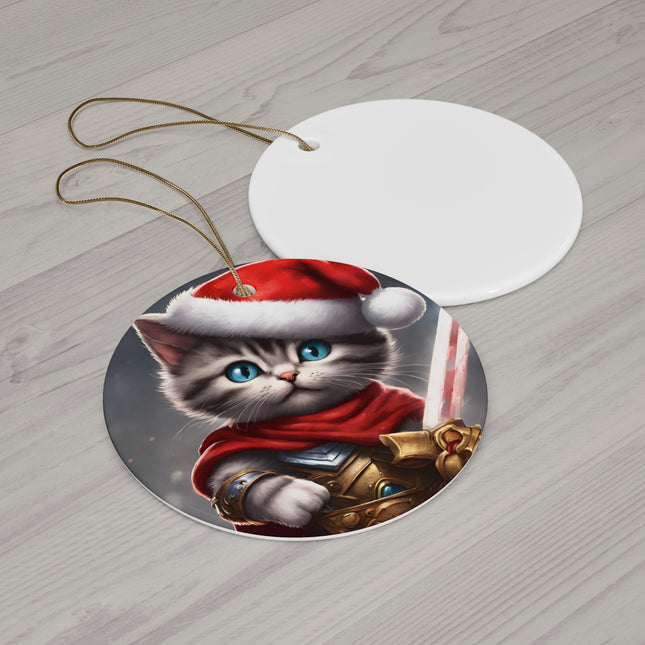 KITTEN WARRIOR Christmas Ornament