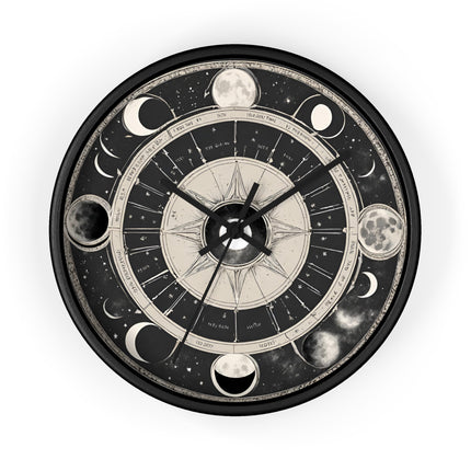 WICCAN MOON PHASES Wall Clock - Lunar Cycle Pagan Astronomy Decor