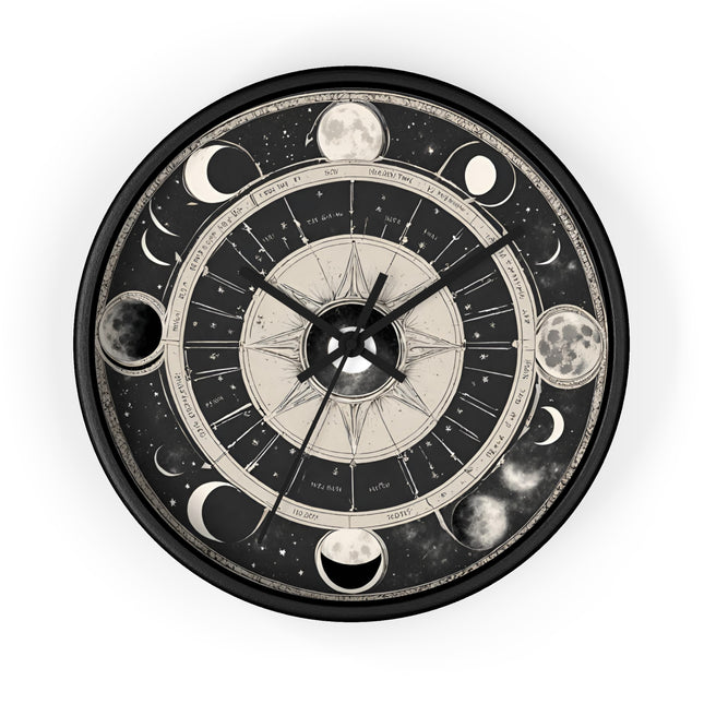 WICCAN MOON PHASES Wall Clock - Lunar Cycle Pagan Astronomy Decor