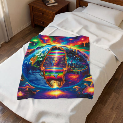 PSYCHEDELIC ALL SEEING SPACE TIME DEITY Trippy Blanket