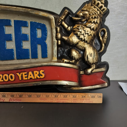 Stroh's Cold Beer 38" Vintage Plastic Large Wall Bar Sign Hanging