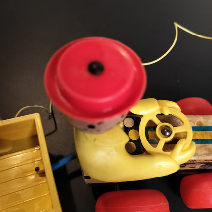 Vintage Fisher Price Happy Hauler Wood Tractor Pull Toy