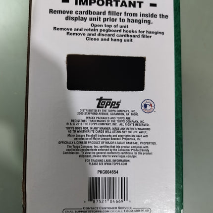 WACKY PACKAGES MAJOR LEAGUE BASEBALL Trading Cards Empty Gravity Feed Box