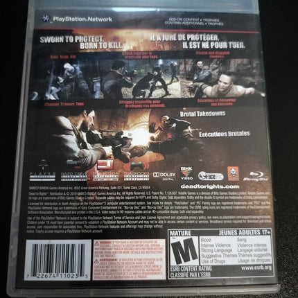 DEAD TO RIGHTS RETRIBUTION Playstation 3 PS3