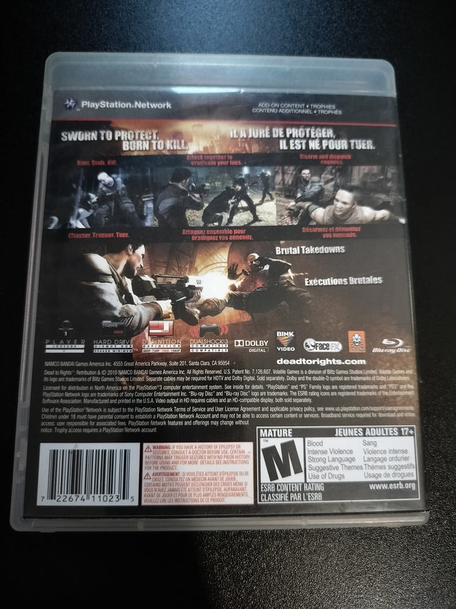 DEAD TO RIGHTS RETRIBUTION Playstation 3 PS3