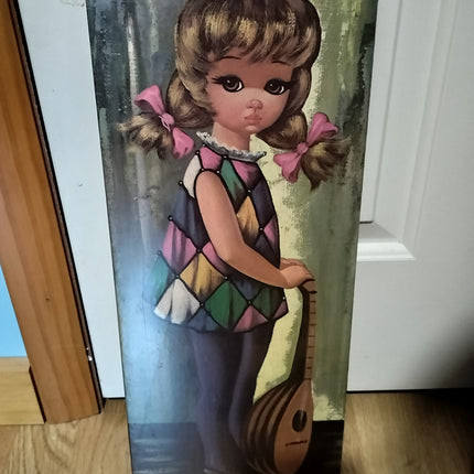 LOT OF 2 60's BIG EYE LITTLE GIRL WALL PLAQUES SOROKA SALES