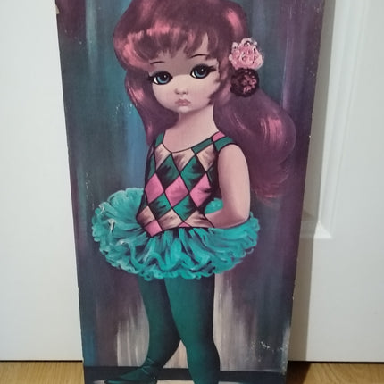 LOT OF 2 60's BIG EYE LITTLE GIRL WALL PLAQUES SOROKA SALES