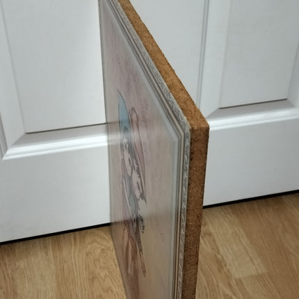 VINTAGE BEV ART BIG EYE BOY AND GIRL WALKING WALL PLAQUE