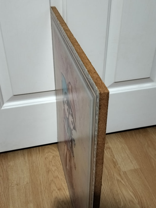 VINTAGE BEV ART BIG EYE BOY AND GIRL WALKING WALL PLAQUE