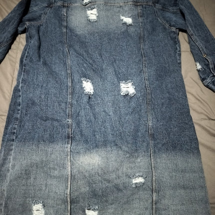 THRILL JEANS DISTRESSED DENIM KNEE-LENGTH 2XL DRESS