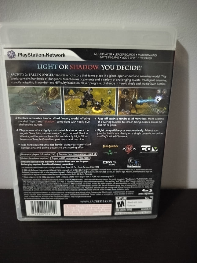 SACRED 2 FALLEN ANGEL Playstation 3 PS3