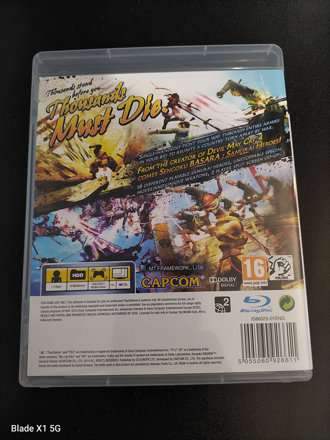 Sengoku Basara Samurai Heroes PS3 Playstation 3 Import Rare Cover