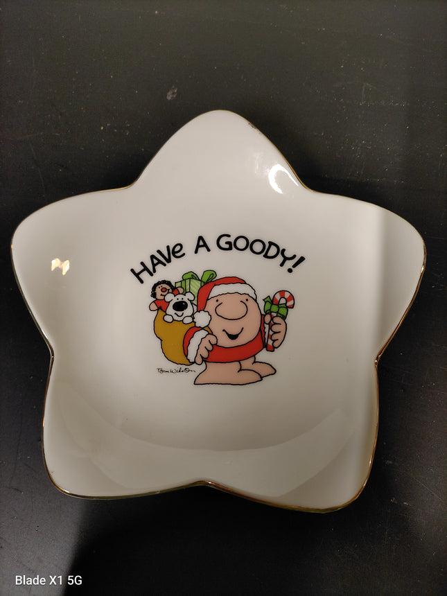 Vintage Ziggy by Tom Wilson Have a Goody! Christmas Dish