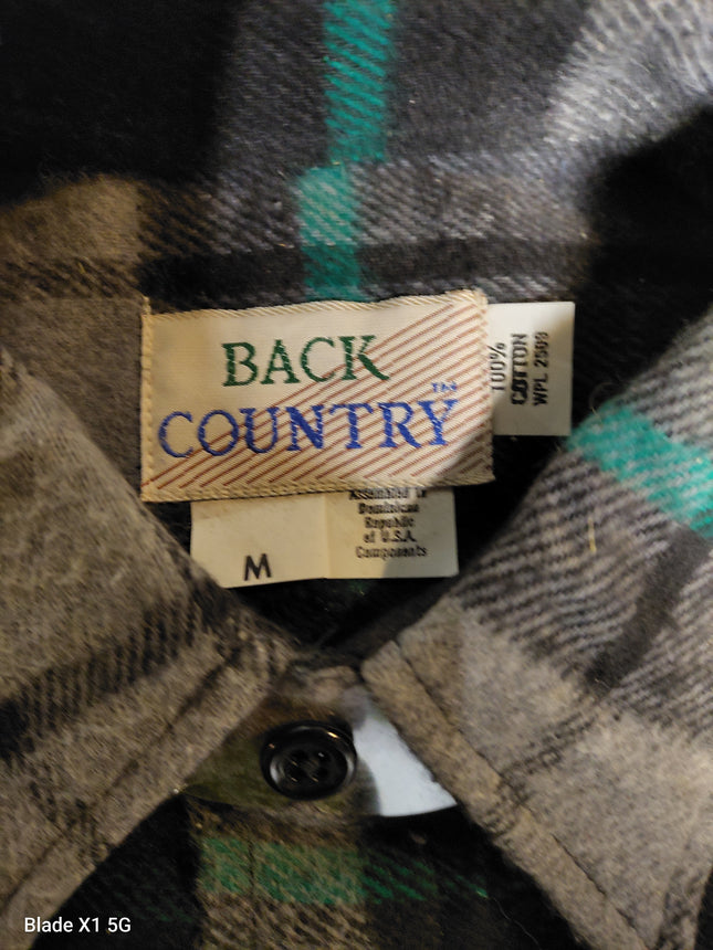 VINTAGE BACK COUNTRY Plaid Long Sleeve Medium Button Front Shirt
