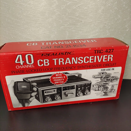 VINTAGE REALISTIC 40 CHANNEL CB RADIO TRANCEIVER TRC-427