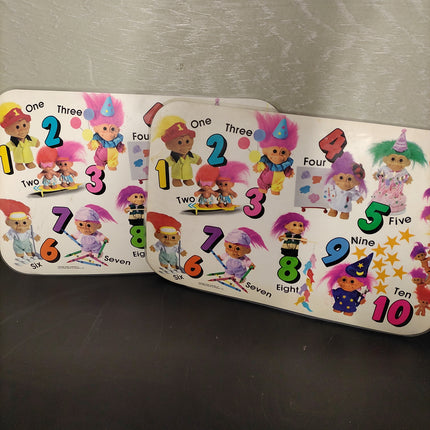 RUSS TREASURE TROLLS Vintage Food Activity Placemats (2) RARE