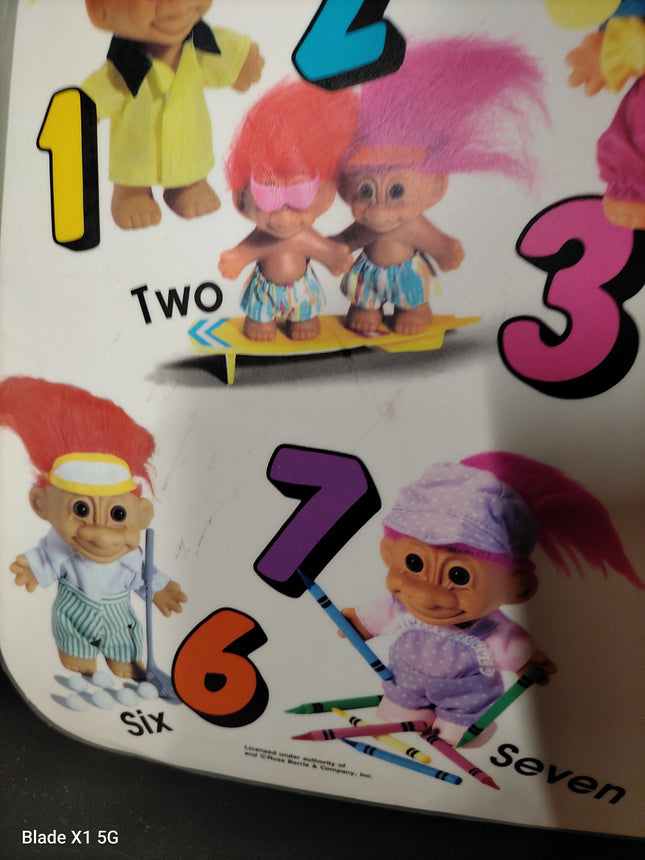 RUSS TREASURE TROLLS Vintage Food Activity Placemats (2) RARE