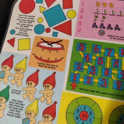 RUSS TREASURE TROLLS Vintage Food Activity Placemats (2) RARE